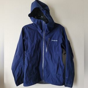 Patagonia Calcite Waterproof Rain Jacket Womens Navy Blue Hooded Goretex